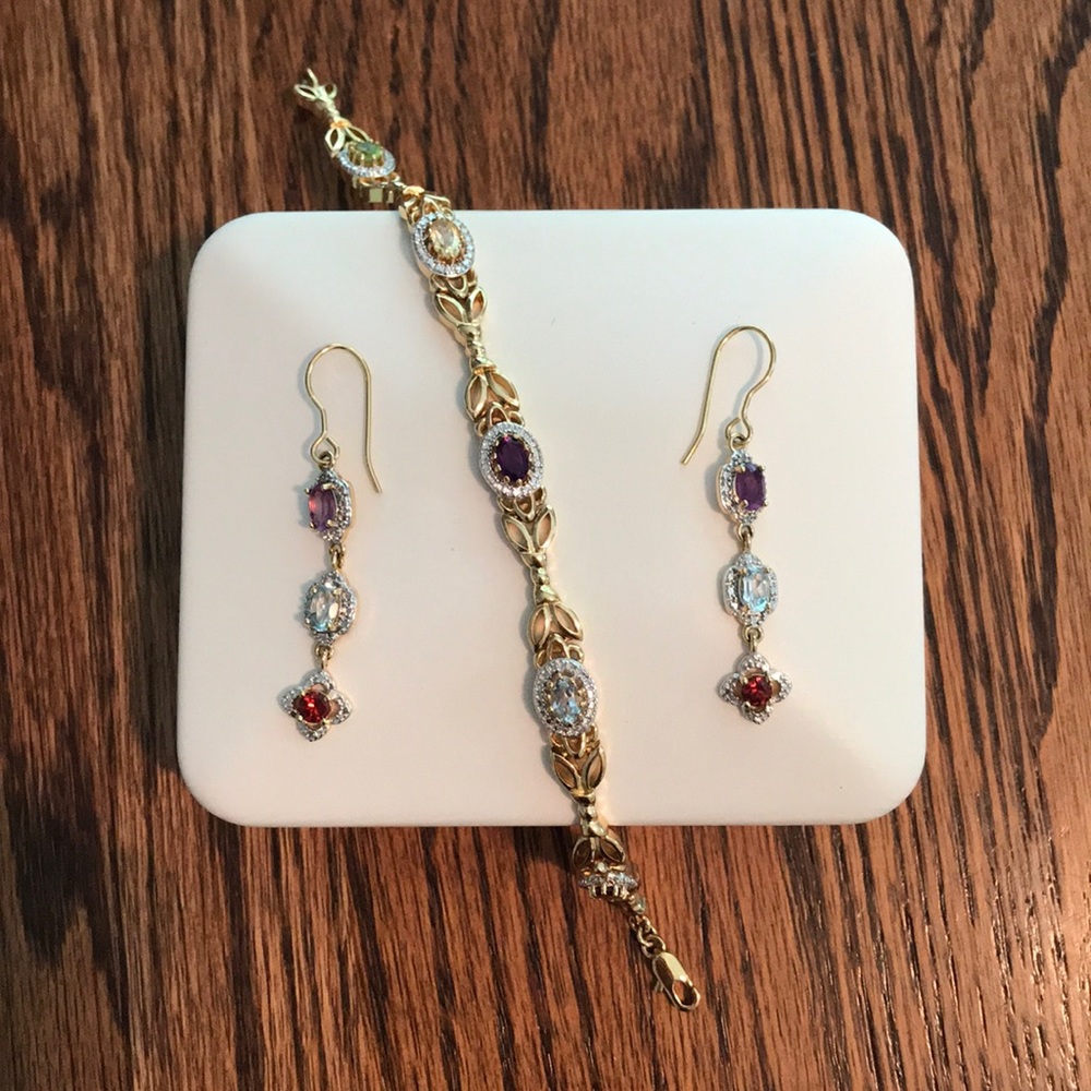 Matching bracelet and earrings